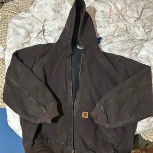Carhartt Men's Dark Brown Hooded Jacket
